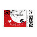 Oriental Swallows in Moonlight Save-the-Date postage