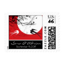 Oriental Swallows in Moonlight Save-the-Date / TQ/ postage