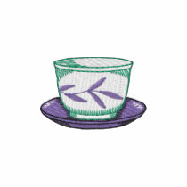 Oriental Tea Cup embroidered shirts