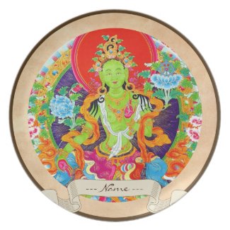 Oriental tibetan thangka god tattoo art Green Tara Plates
