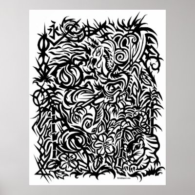 Oriental Tribal Tattoo Design Poster by WebSpinstress Oriental Tribal Tattoo Design Poster by WebSpinstress