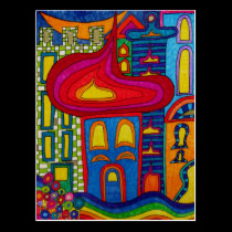 Oriental Village Postcard postcards