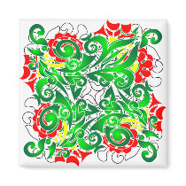 oriental vivid pattern_1 magnets