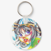 oriental women tattoo keychains