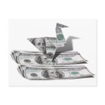 Origami Bird from 100 Dollar Bill postcards