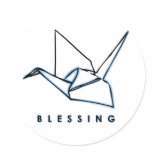Origami Blessing Paper Crane Sticker stickers
