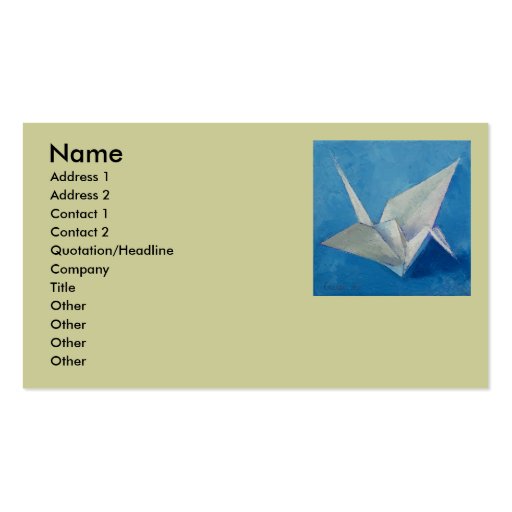 Origami Crane Business Card (front side)