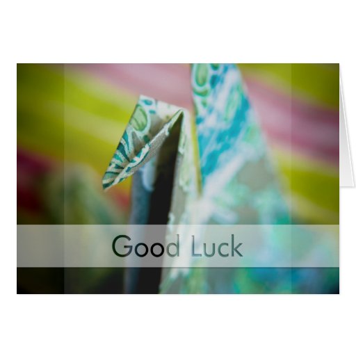 Origami Crane • Good Luck Card Zazzle