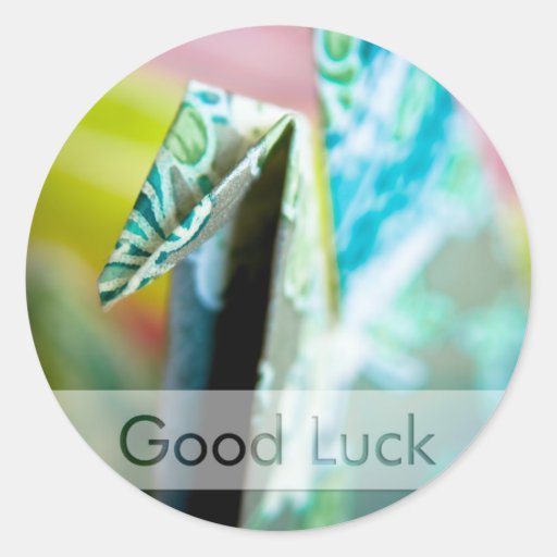 Origami Crane • Good Luck Sticker Zazzle