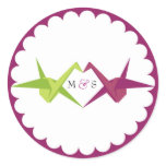 Origami Cranes Envelope Seal / Favor Sticker
