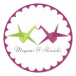 Origami Cranes Envelope Seal / Favor Sticker