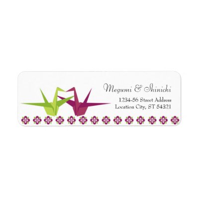 Origami Cranes Origami Return Address Return Address Labels