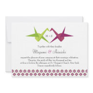 Origami Cranes Wedding invitation