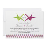 Origami Cranes Wedding Personalized Announcements