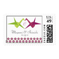 Origami Cranes Wedding Stamp