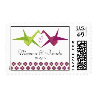 Origami Cranes Wedding Stamp