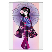 Origami Doll Greeting Card