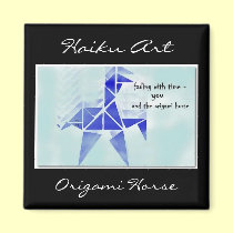 Origami Horse Haiku Art Magnet