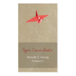 Origami Japanese Zen Graphics Art Red Paper Crane Business Cards