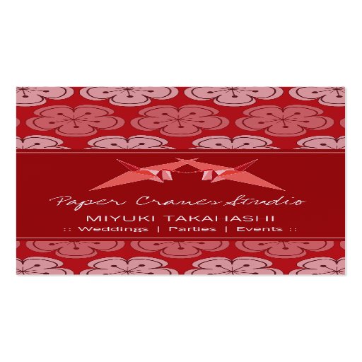 Origami Paper Cranes Sakura Cherry Blossoms Zen Business Card Templates