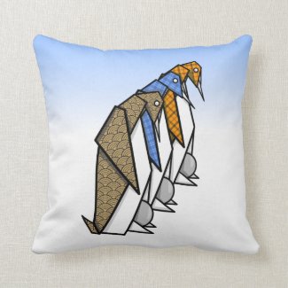 Origami Penguins Pillow