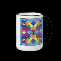 Origami Sun Mandala Mug mugs