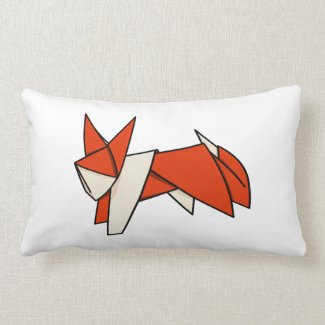 Origami Textured Patterned Fox Throw Pillow