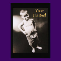 Origin of Man Pouting Boy Invitations invitations