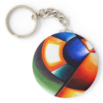 Original Abstract Cubist Art Keychains