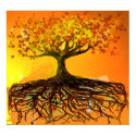 Original Art- Distressed Grunged Roots Tree Poster posters