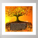 Original Art- Distressed Grunged Roots Tree Poster