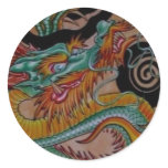 original art work riton tattoo round stickers