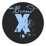 Original Brand X Logo (blue) Round Stickers