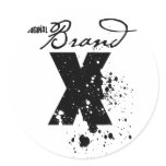 Original Brand X Logo Round Stickers