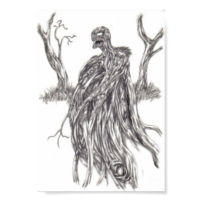 Original Demon Tree Print by waynetully