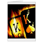 ORIGINAL DESIGN FLAMING POCKET KINGS POKER ART GREETING CARDS