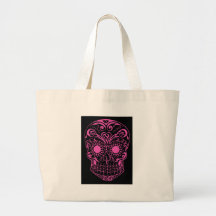 Original dibujada por el cráneo del azúcar del art bolsa de mano