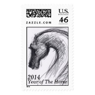 Original Drawing - Horse - Horse Year 2014 Postage Stamps
