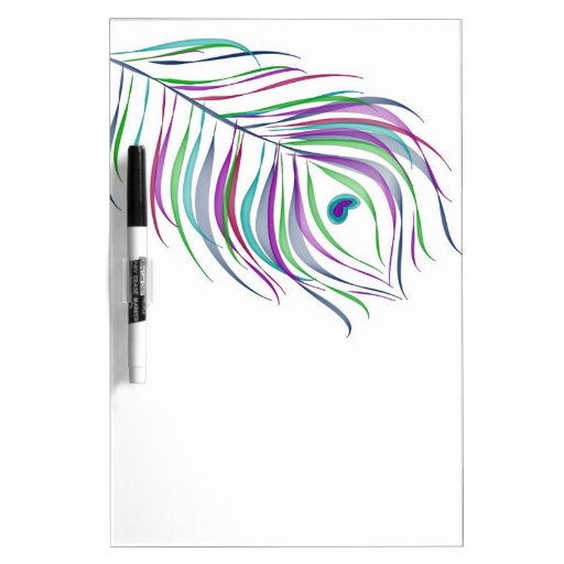 Original Drawing peacock feather Dry Erase Board Zazzle