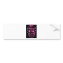Original Drawn By Artist Sugar Skull Bumper Stickers