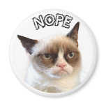 Original Grumpy Cat Round Magnet "NOPE"
