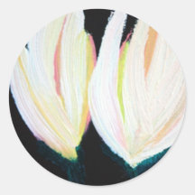 Original Hand Painted Tulips Round Stickers