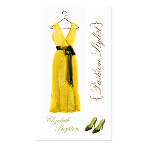 Original Illustration Fashion Styli Business Cards (front side)