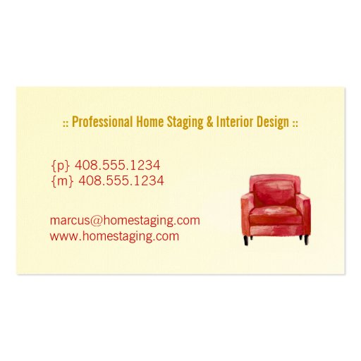 Original Illustration Home Staging Business Cards (back side)