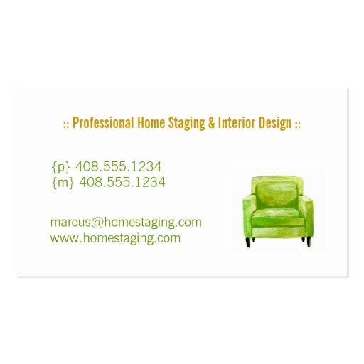 Original Illustration Home Staging Business Cards (back side)