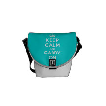 ORIGINAL KEEP CALM AND CARRY ON | AQUA BLUE COURIER BAG