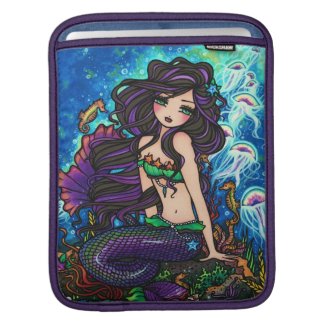 Original Mermaid Art Jellyfish Ocean iPad Sleeve