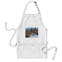 Original Mexican Gray Wolf Art Aprons