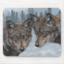 Original Mexican Gray Wolf Art Mouse Pads