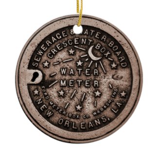 Original New Orleans Water Meter Lid ornament